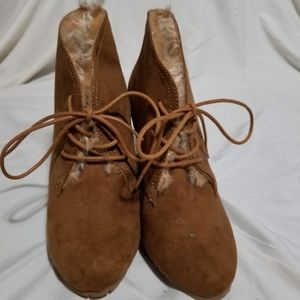 Brown Suede booties size 8.5